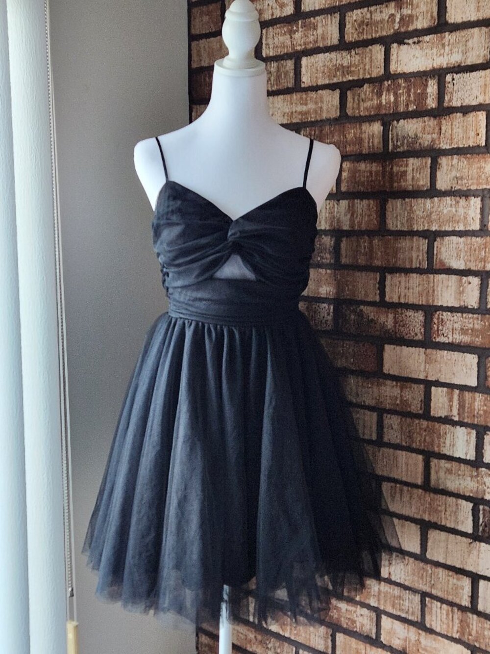Next / Up Tulle Mini Dress Black Spaghetti Strap Size 5/6